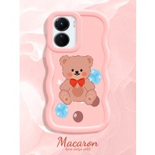 HONTINGA Vivo Y16 Uyumlu Kılıf Düşüme Önleyici Basitlik Anti Düşme Kamera Koruyucu Basit Pembe Yumuşak Silikon Couple Telefon Kılıfı Ayı Desen K9-0264
