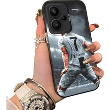 HONTINGA Xiaomi Redmi Note 13 Pro Plus 5g ile Uyumlu Kılıf Silikon Kenar Sert Arka Kamera Koruyucu Basitlik Anti Düşme Kamera Korumalı Cr7 Desen Couple Telefon Kılıfı Kadın ve Erkek Için Uygundur K1-1513