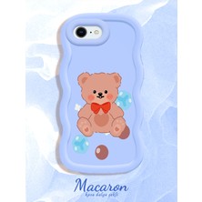HONTINGA iPhone 6s Plus Uyumlu Kılıf Düşüme Önleyici Basitlik Anti Düşme Kamera Koruyucu Basit Mavi Yumuşak Silikon Couple Telefon Kılıfı Ayı Desen K9-0264