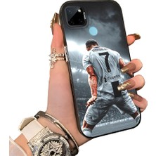 HONTINGA Realme C21Y ile Uyumlu Kılıf Silikon Kenar Sert Arka Kamera Koruyucu Basitlik Anti Düşme Kamera Korumalı Cr7 Desen Couple Telefon Kılıfı Kadın ve Erkek Için Uygundur K1-1513