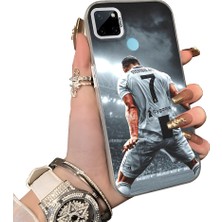 HONTINGA Realme C21Y ile Uyumlu Kılıf Silikon Kenar Sert Arka Kamera Koruyucu Basitlik Anti Düşme Kamera Korumalı Cr7 Desen Couple Telefon Kılıfı Kadın ve Erkek Için Uygundur K1-1513