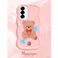 HONTINGA Samsung Galaxy A36 5g Uyumlu Kılıf Düşüme Önleyici Basitlik Anti Düşme Kamera Koruyucu Basit Pembe Yumuşak Silikon Couple Telefon Kılıfı Ayı Desen K9-0264