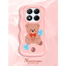 HONTINGA Xiaomi Redmi Note 14 Pro 4g Uyumlu Kılıf Düşüme Önleyici Basitlik Anti Düşme Kamera Koruyucu Basit Pembe Yumuşak Silikon Couple Telefon Kılıfı Ayı Desen K9-0264
