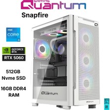Quantum Gaming Snapfire White Intel I5-14400F 16GB Ddr4 512GB Nvme SSD Rtx 5060 8gb Gaming Desktop