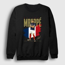 Presmono Unisex Siyah France Kylian Mbappe Futbol Soccer Sweatshirt