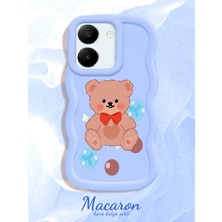 HONTINGA Vivo Y27S Uyumlu Kılıf Düşüme Önleyici Basitlik Anti Düşme Kamera Koruyucu Basit Mavi Yumuşak Silikon Couple Telefon Kılıfı Ayı Desen K9-0264