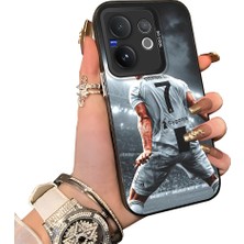 HONTINGA Vivo V60 5g ile Uyumlu Kılıf Silikon Kenar Sert Arka Kamera Koruyucu Basitlik Anti Düşme Kamera Korumalı Cr7 Desen Couple Telefon Kılıfı Kadın ve Erkek Için Uygundur K1-1513