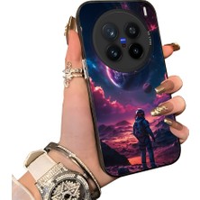 HONTINGA Vivo X200 Pro ile Uyumlu Kılıf Silikon Kenar Sert Arka Kamera Koruyucu Basitlik Anti Düşme Kamera Korumalı Gezegen Desen Couple Telefon Kılıfı Kadın ve Erkek Için Uygundur K1-1511