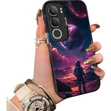 HONTINGA Vivo Y19S ile Uyumlu Kılıf Silikon Kenar Sert Arka Kamera Koruyucu Basitlik Anti Düşme Kamera Korumalı Gezegen Desen Couple Telefon Kılıfı Kadın ve Erkek Için Uygundur K1-1511