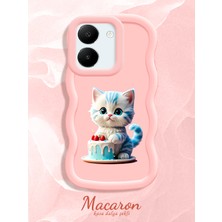 HONTINGA Vivo Y27S Uyumlu Kılıf Düşüme Önleyici Basitlik Anti Düşme Kamera Koruyucu Basit Pembe Yumuşak Silikon Couple Telefon Kılıfı Kedi Desen K9-0265