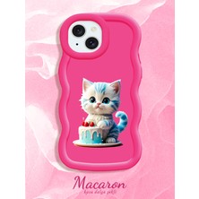 HONTINGA iPhone 15 Plus Uyumlu Kılıf Düşüme Önleyici Basitlik Anti Düşme Kamera Koruyucu Basit Kırmızı Yumuşak Silikon Couple Telefon Kılıfı Kedi Desen K9-0265