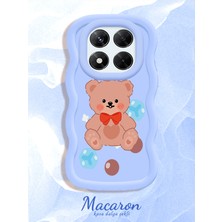 HONTINGA Xiaomi Redmi Note 14 Pro 4g Uyumlu Kılıf Düşüme Önleyici Basitlik Anti Düşme Kamera Koruyucu Basit Mavi Yumuşak Silikon Couple Telefon Kılıfı Ayı Desen K9-0264