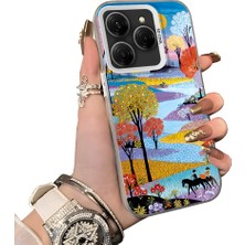 HONTINGA Tecno Spark 20 Pro ile Uyumlu Kılıf Silikon Kenar Sert Arka Kamera Koruyucu Basitlik Anti Düşme Kamera Korumalı Manzara Desen Couple Telefon Kılıfı Kadın ve Erkek Için Uygundur K1-1505