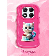 HONTINGA Xiaomi Redmi Note 14 Pro 4g Uyumlu Kılıf Düşüme Önleyici Basitlik Anti Düşme Kamera Koruyucu Basit Kırmızı Yumuşak Silikon Couple Telefon Kılıfı Kedi Desen K9-0265