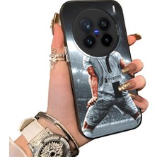 HONTINGA Vivo X200 Pro ile Uyumlu Kılıf Silikon Kenar Sert Arka Kamera Koruyucu Basitlik Anti Düşme Kamera Korumalı Cr7 Desen Couple Telefon Kılıfı Kadın ve Erkek Için Uygundur K1-1513