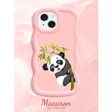 HONTINGA iPhone 15 Plus Uyumlu Kılıf Düşüme Önleyici Basitlik Anti Düşme Kamera Koruyucu Basit Pembe Yumuşak Silikon Couple Telefon Kılıfı Panda Desen K9-0266