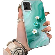 HONTINGA Samsung Galaxy A04E ile Uyumlu Kılıf Silikon Kenar Sert Arka Kamera Koruyucu Basitlik Anti Düşme Kamera Korumalı Çiçekli Desen Couple Telefon Kılıfı Kadın ve Erkek Için Uygundur K1-1508