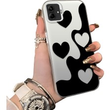 HONTINGA Samsung Galaxy A04E ile Uyumlu Kılıf Silikon Kenar Sert Arka Kamera Koruyucu Basitlik Anti Düşme Kamera Korumalı Kalp Desen Couple Telefon Kılıfı Kadın ve Erkek Için Uygundur K1-1514