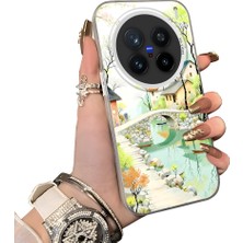 HONTINGA Vivo X200 Pro ile Uyumlu Kılıf Silikon Kenar Sert Arka Kamera Koruyucu Basitlik Anti Düşme Kamera Korumalı Manzara Desen Couple Telefon Kılıfı Kadın ve Erkek Için Uygundur K1-1509