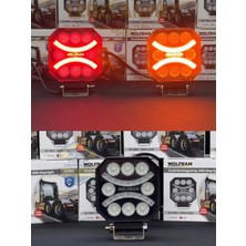 Wolfram 8 LED Emojili E Belgeli Çalışma Lambası 12-30V 45W Off Road 1 Adet Traktör Kamyonet Çekici Iş Makinesi Aydınlatma Lambası