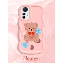 HONTINGA Xiaomi Mi 12 Lite Uyumlu Kılıf Düşüme Önleyici Basitlik Anti Düşme Kamera Koruyucu Basit Pembe Yumuşak Silikon Couple Telefon Kılıfı Ayı Desen K9-0264