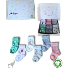Okayro Organics OKAYRO GOTS Organik Kız Bebek Hediye Kutusu | 6'lı %100 Organik Pamuk Yenidoğan Bebek Çorabı | Hastane Çıkışı, Baby Shower ve Doğum Hediyesi | 0-3 Ay