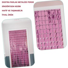 Veraura Lifestyle Rose Gold Disko Dikdörtgen Kesim Kapı Perdesi