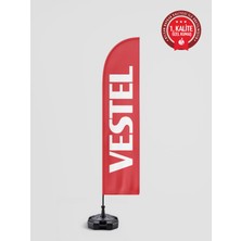 Bilsan Vestel Logolu Yelken Bayrak Set - Raşel Kumaş 1. Kalite