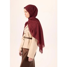Silk Home Pamuk Polyester Liva Şal Bordo Dokulu Nefes Alan Doğal Yapılı 90X200