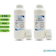 Ancapol 5 Shore Beyaz Rtv-2 Kalıp Silikonu - Ekstra Yumuşak ve Esnek Sabun & Mum Silikonu 2 kg