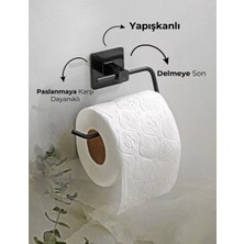 Veraura Lifestyle Metal Siyah Tuvalet Kağıtlığı