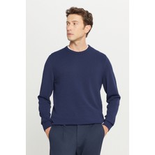Altınyıldız Classics Standart Fit Normal Kesim Bisiklet Yaka Jakarlı Triko Kazak