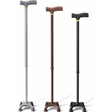 Veraura Lifestyle Metal 4 Ayaklı Ayarlanabilir Destek Bastonu - T Saplı