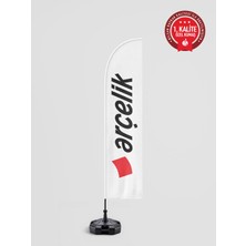 Bilsan Arçelik Logolu Yelken Bayrak Set - Raşel Kumaş 1. Kalite