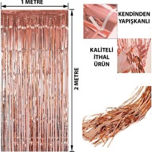 Veraura Lifestyle Rose Gold Püsküllü Kapı Perdesi