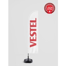 Bilsan Vestel Logolu Yelken Bayrak Set - Raşel Kumaş 1. Kalite