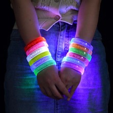 Veraura Lifestyle Pembe LED Işıklı Baskı Yapılabilen Pilli Bileklik Bilezik