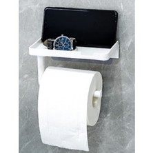 Veraura Lifestyle Tuvalet Kağıdı Askılığı - Raflı ve Yapışkanlı - Matkapsız Banyo Aksesuarı