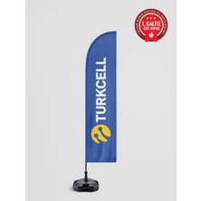 Bilsan Turkcell Logolu Yelken Bayrak Set - Raşel Kumaş 1. Kalite