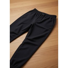 Mavi Beli Lastikli Siyah Jogger Pantolon Erkek XS Normal Bel Desenli Kot Model 000169-34314