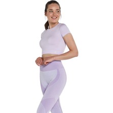 Jerf Captiva Yumuşak Dokulu & Esnek Crop Top Mor
