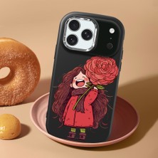 HONTINGA iPhone 17 Pro Max ile Uyumlu Kılıf Kamera Korumalı Düşüme Önleyici Kamera Koruyucu Siyah Yumuşak Silikon Couple Telefon Kılıfı Kız Desenli K4-0444