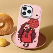 HONTINGA iPhone 17 Pro Max ile Uyumlu Kılıf Kamera Korumalı Düşüme Önleyici Kamera Koruyucu Pembe Yumuşak Silikon Couple Telefon Kılıfı Kız Desenli K4-0444