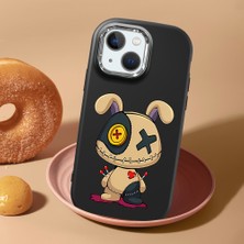 HONTINGA iPhone 13 Mini ile Uyumlu Kılıf Kamera Korumalı Düşüme Önleyici Kamera Koruyucu Siyah Yumuşak Silikon Couple Telefon Kılıfı Karikatür Desenli K4-0447