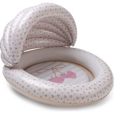 Swim Essentials Bej Cozy Hearts Çocuk Gölgelikli Şişme Oyun ve Yüzme Havuzu 100CM