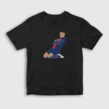 Presmono Unisex Çocuk Siyah Kylian Mbappe Goal Futbol T-Shirt