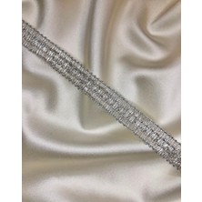 Ezel-In Tekstil Aksesuarları, Dekoratif Gümüş Simli Şerit, 25 Metre, KOD-P111