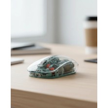 Just Cheap Store Bluetooth ve 2.4g USB Destekli Pilli Kablosuz Şeffaf Mouse
