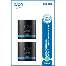 Icon Care Iconcare Keratin Aqua Wax Güçlü Tutuş Parlak Görünüm Saç Waxı 2'li Set 150 ml