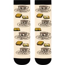 Carnaval Socks Türk Kahve ve Lokum Desenli Unisex Soket Çorap